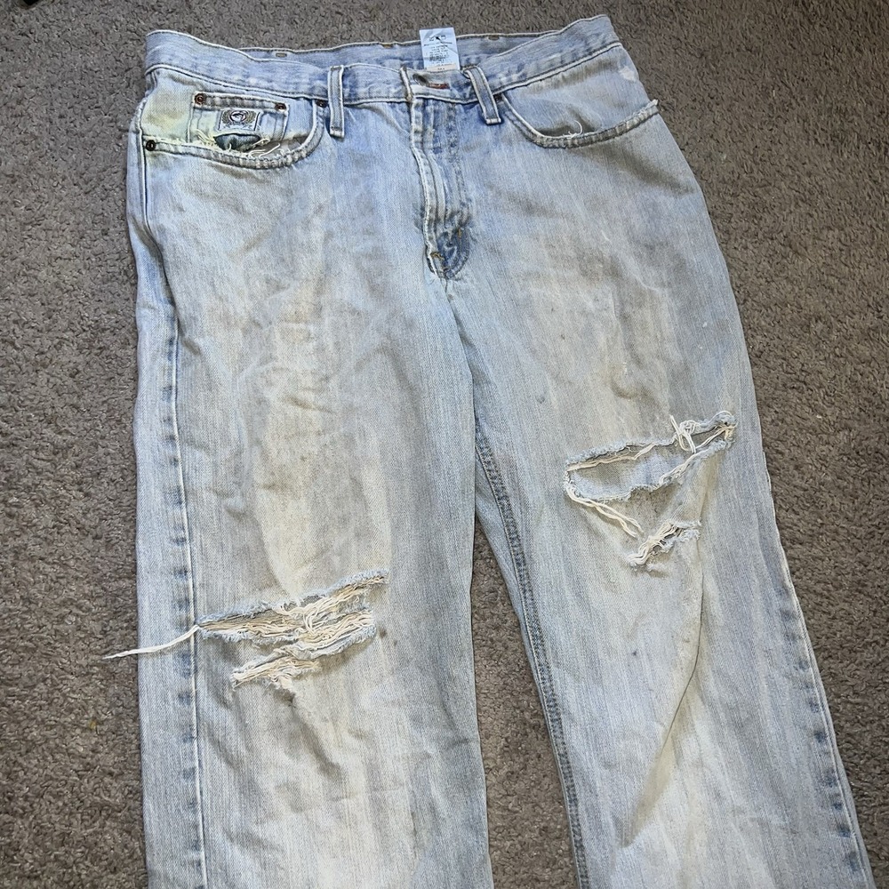Cinch White Label Jeans Men's 34x32 Relaxed Fit Straight Leg Distressed